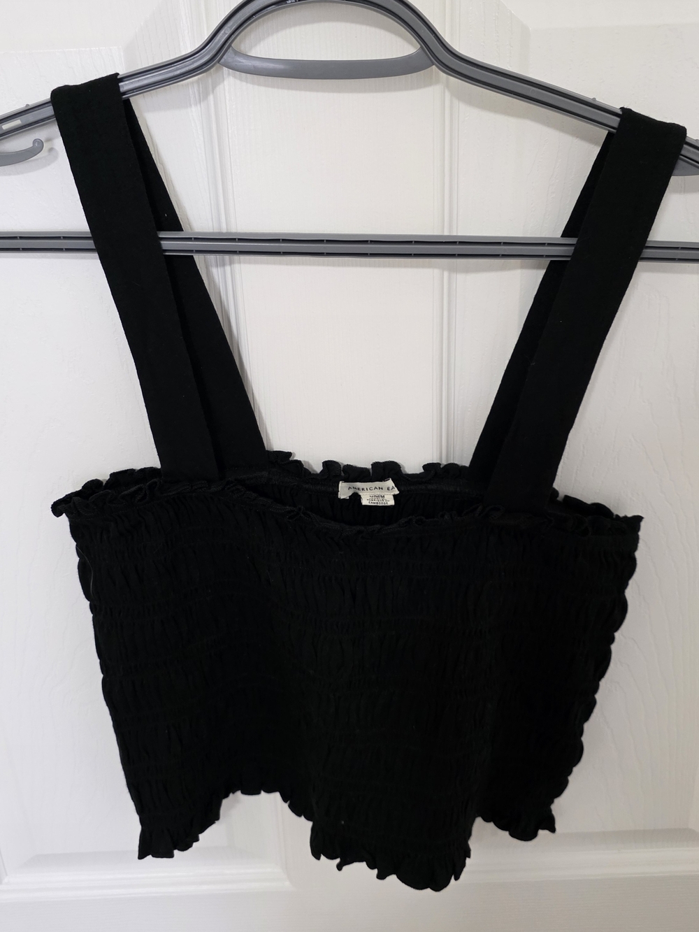 American Eagle Cropepd Black Strappy Women’s Top